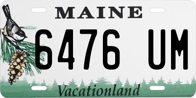ME license plate 6476UM