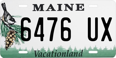 ME license plate 6476UX