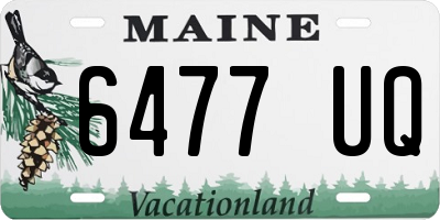 ME license plate 6477UQ