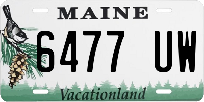 ME license plate 6477UW