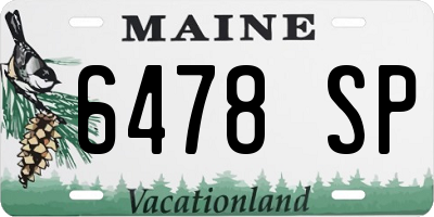 ME license plate 6478SP