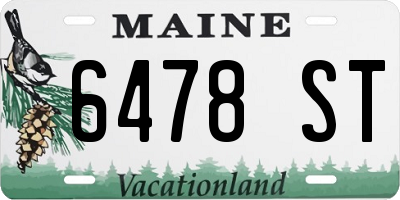 ME license plate 6478ST