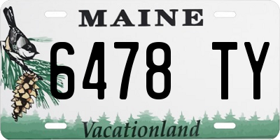 ME license plate 6478TY