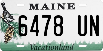 ME license plate 6478UN