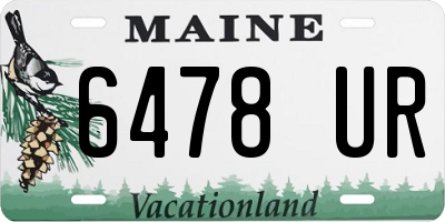 ME license plate 6478UR