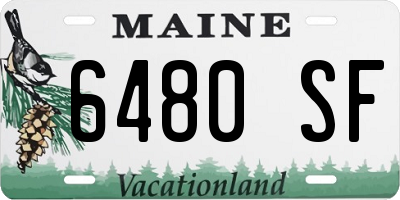 ME license plate 6480SF