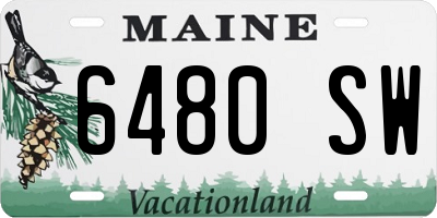 ME license plate 6480SW