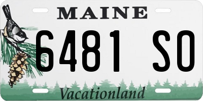 ME license plate 6481SO
