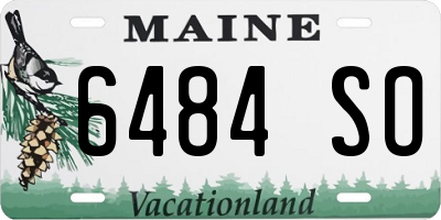 ME license plate 6484SO