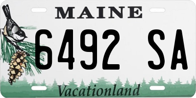 ME license plate 6492SA