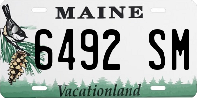 ME license plate 6492SM