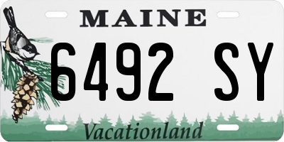 ME license plate 6492SY