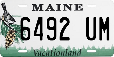 ME license plate 6492UM