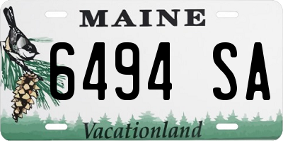 ME license plate 6494SA