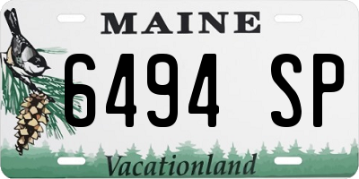 ME license plate 6494SP