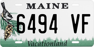 ME license plate 6494VF