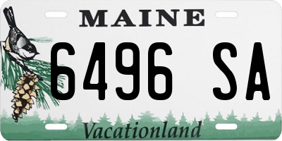 ME license plate 6496SA