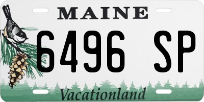 ME license plate 6496SP
