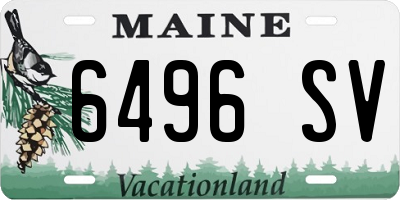 ME license plate 6496SV