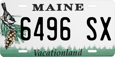 ME license plate 6496SX