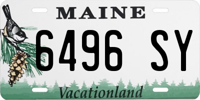 ME license plate 6496SY