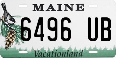 ME license plate 6496UB