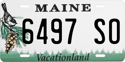 ME license plate 6497SO