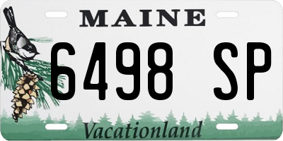 ME license plate 6498SP