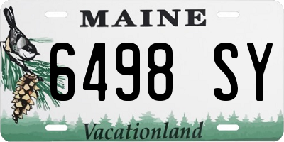 ME license plate 6498SY