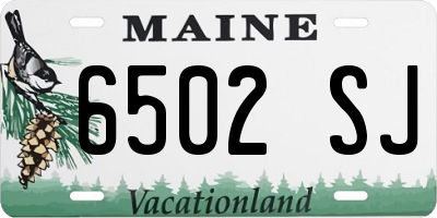 ME license plate 6502SJ