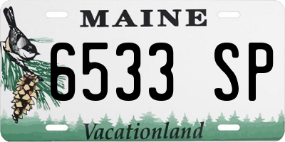 ME license plate 6533SP