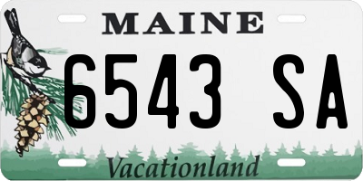 ME license plate 6543SA