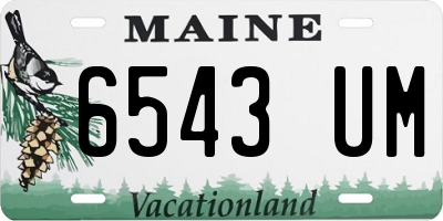 ME license plate 6543UM
