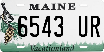 ME license plate 6543UR