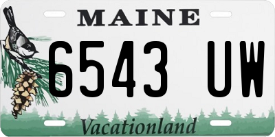 ME license plate 6543UW