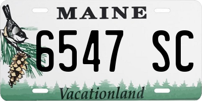 ME license plate 6547SC