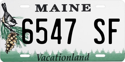 ME license plate 6547SF