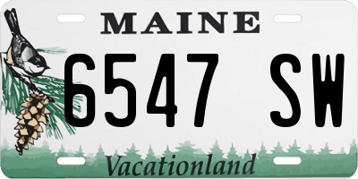 ME license plate 6547SW