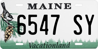 ME license plate 6547SY