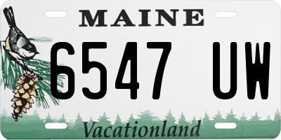 ME license plate 6547UW