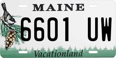 ME license plate 6601UW