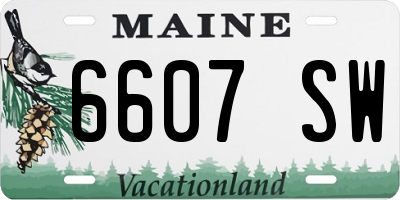 ME license plate 6607SW
