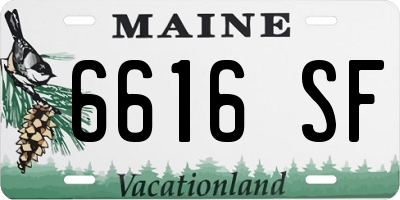 ME license plate 6616SF