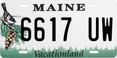 ME license plate 6617UW