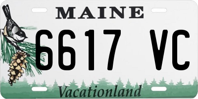 ME license plate 6617VC