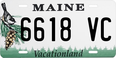 ME license plate 6618VC