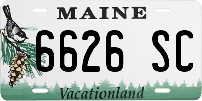 ME license plate 6626SC