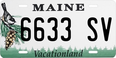 ME license plate 6633SV