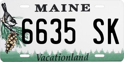ME license plate 6635SK