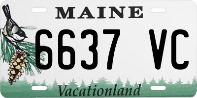ME license plate 6637VC
